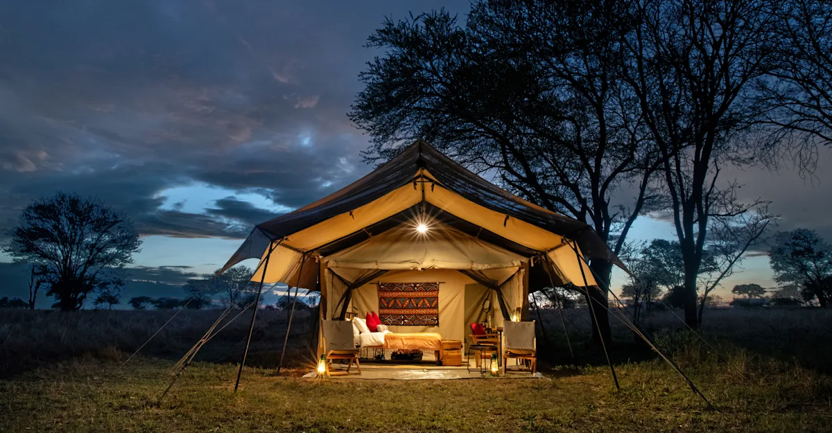 Guest tent at Nat Hab's Migration Camp—Serengeti, Tanzania.
