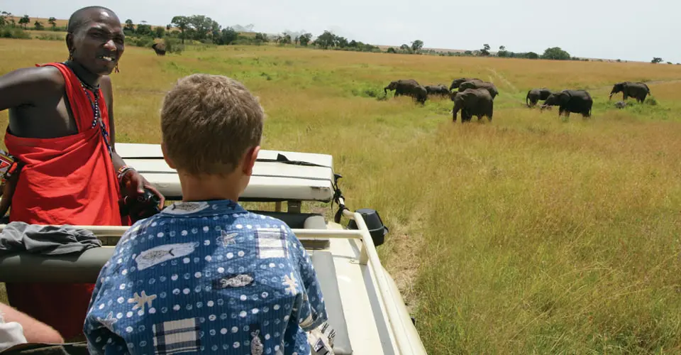 Family safari, Serengeti National Park, Tanzania.