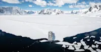 Aerial view of the National Geographic Endurance near Antarctica