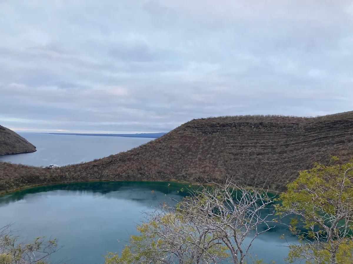 View of Darwin Bay, Galapagos from a hike.