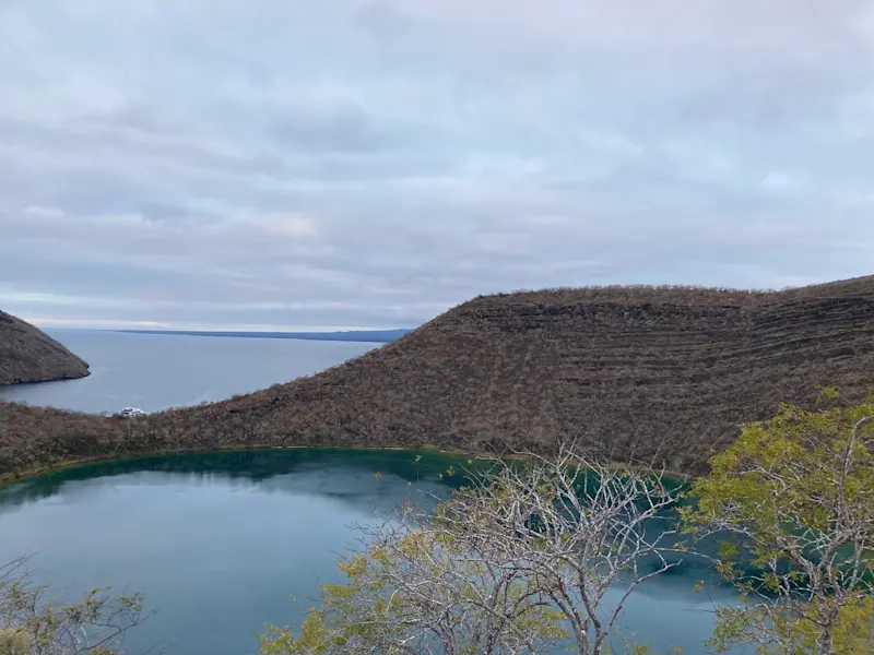 View of Darwin Bay, Galapagos from a hike