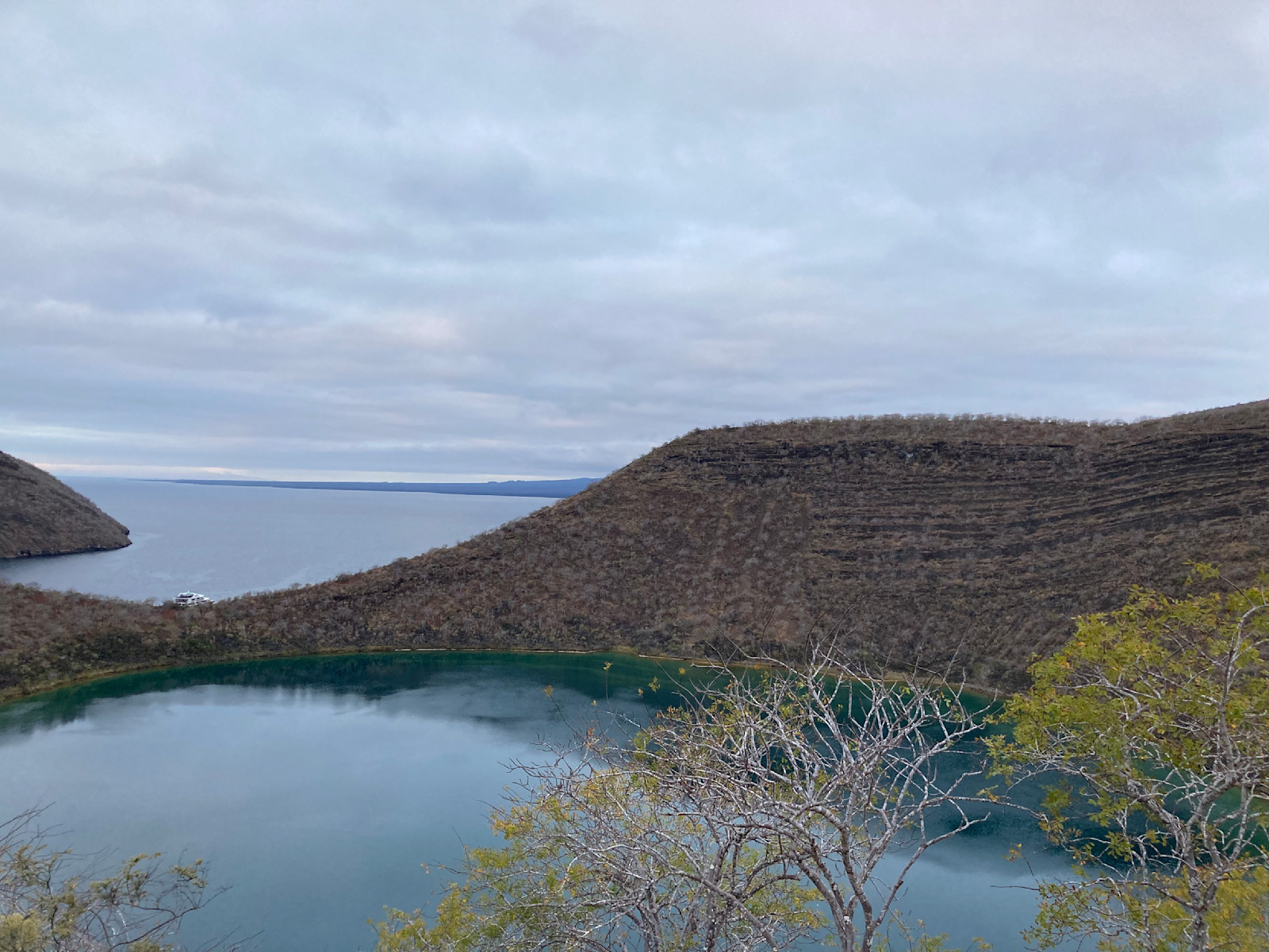 View of Darwin Bay, Galapagos from a hike
