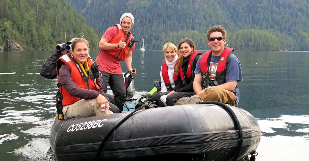 Nat Hab guests, Mussel Inlet, British Columbia.  