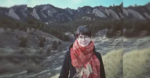 Taking a breather on a hike in Evergreen, Colorado.