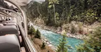 Glass dome of the Rocky Mountaineer, British Columbia.