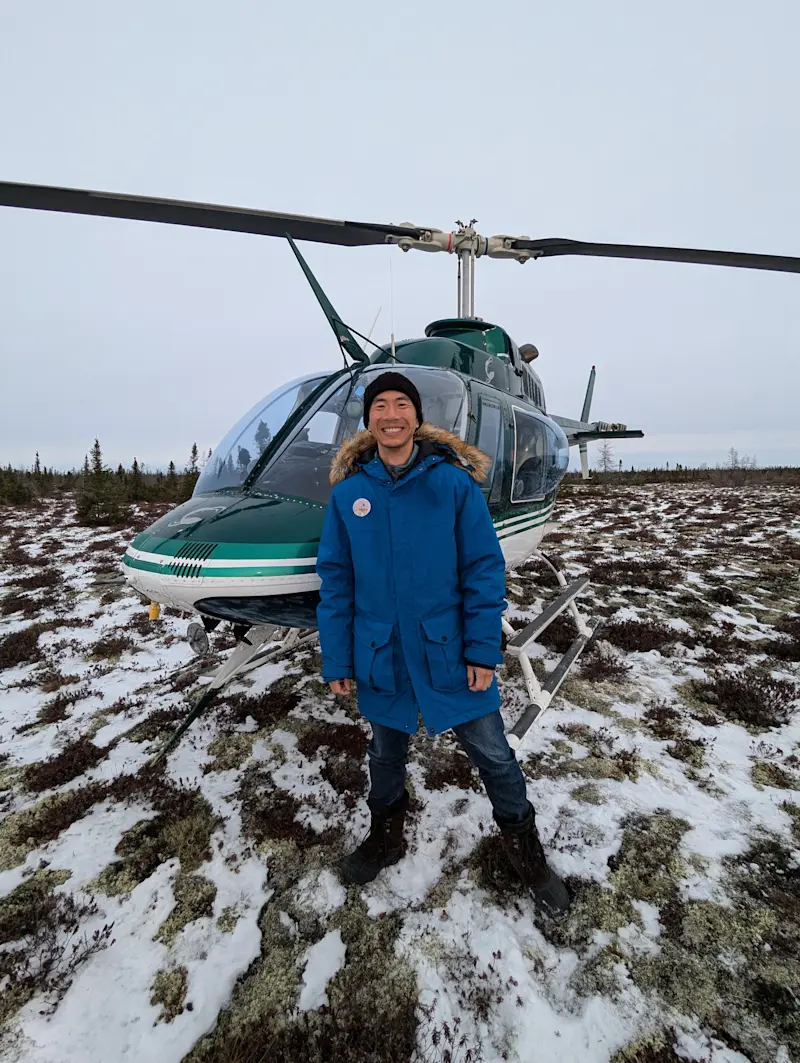 Pit stop during helicopter tour in Churchill.