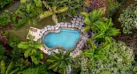 Aerial view of the outdoor pool