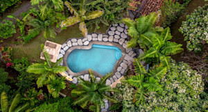 Aerial view of the outdoor pool
