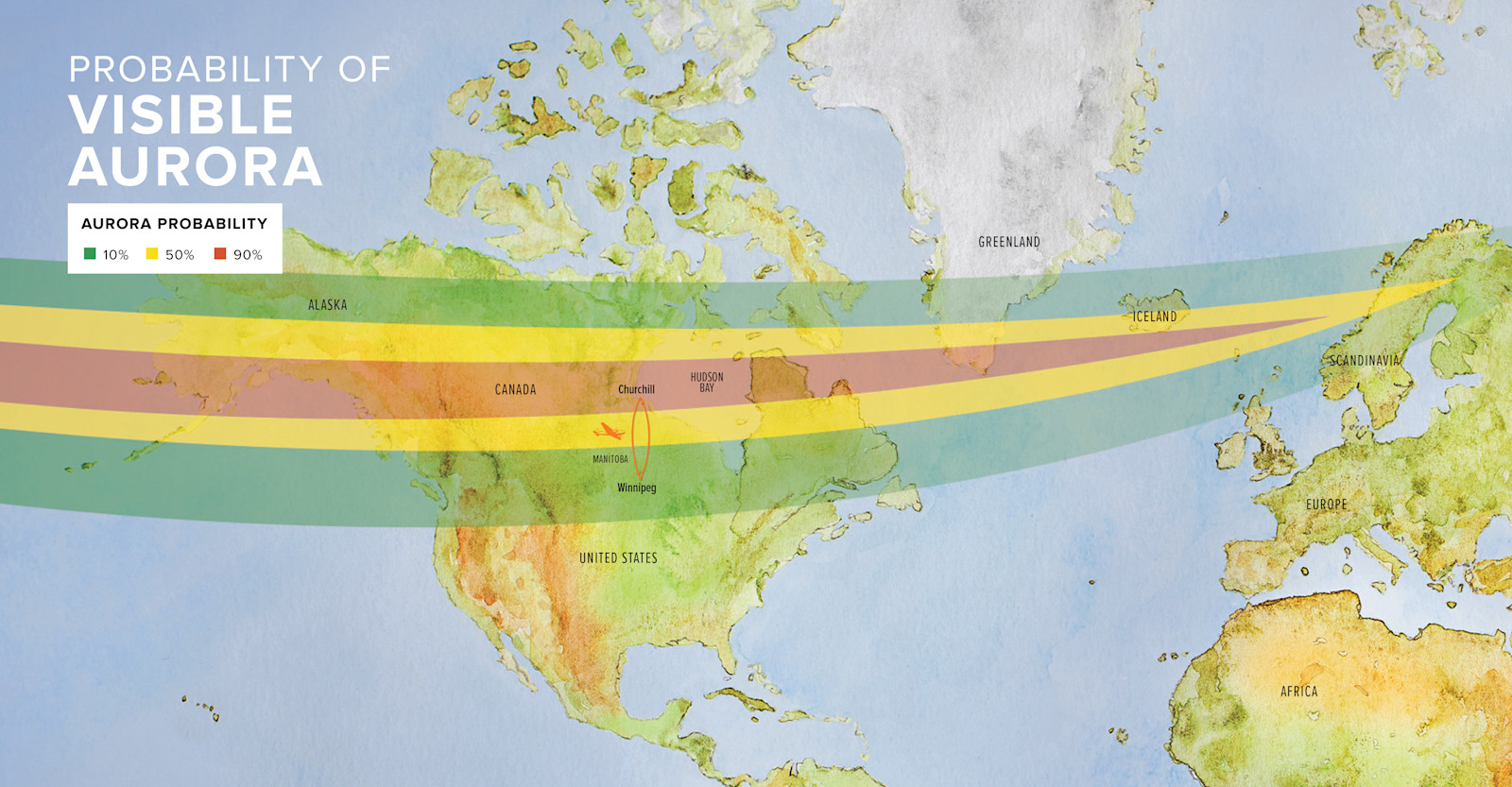 Aurora band map.