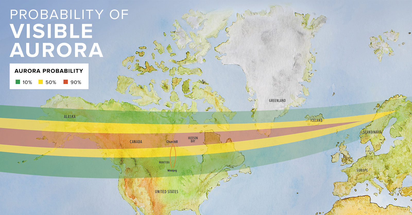 Aurora band map.