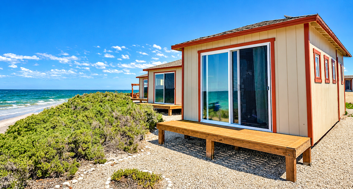 New for 2028—Graphic rendering of the cabana at Kuyima Whale Camp, Baja Sur, Mexico.