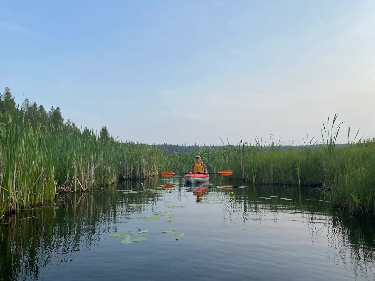 An evening kayak in Riding Mountain, Canada. 