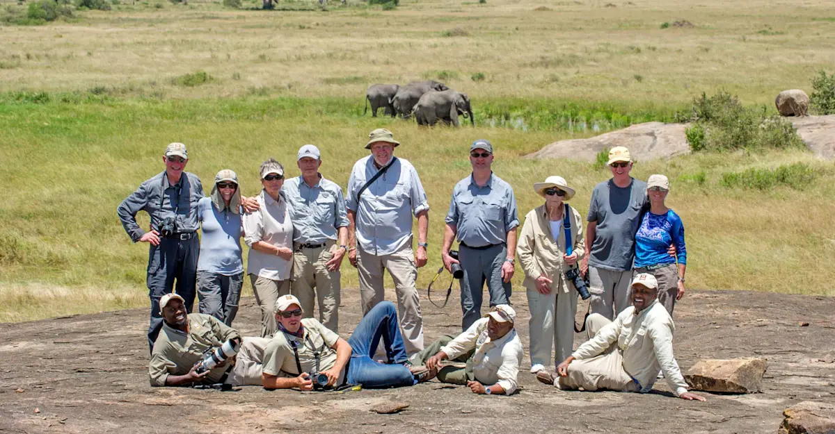 Nat Hab guests and Expedition Leaders, Ngorongoro Crater, Tanzania.
