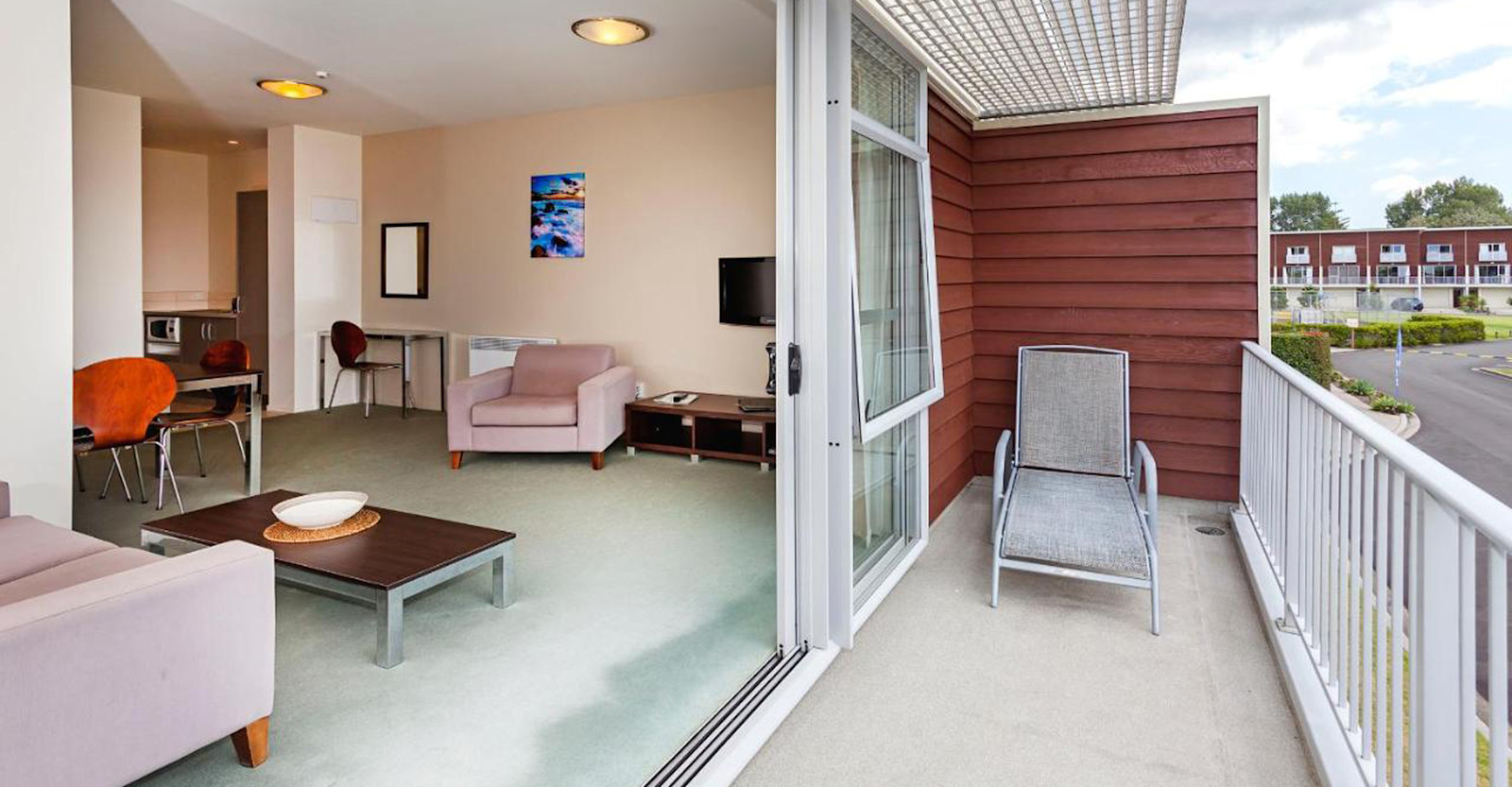 Guest room with balcony views