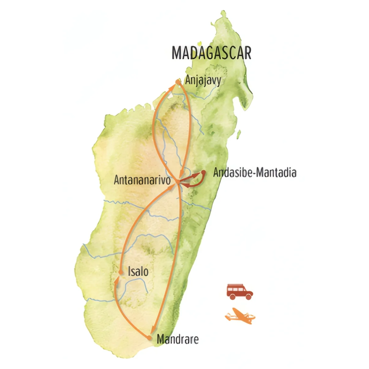 Trip map for Ultimate Madagascar