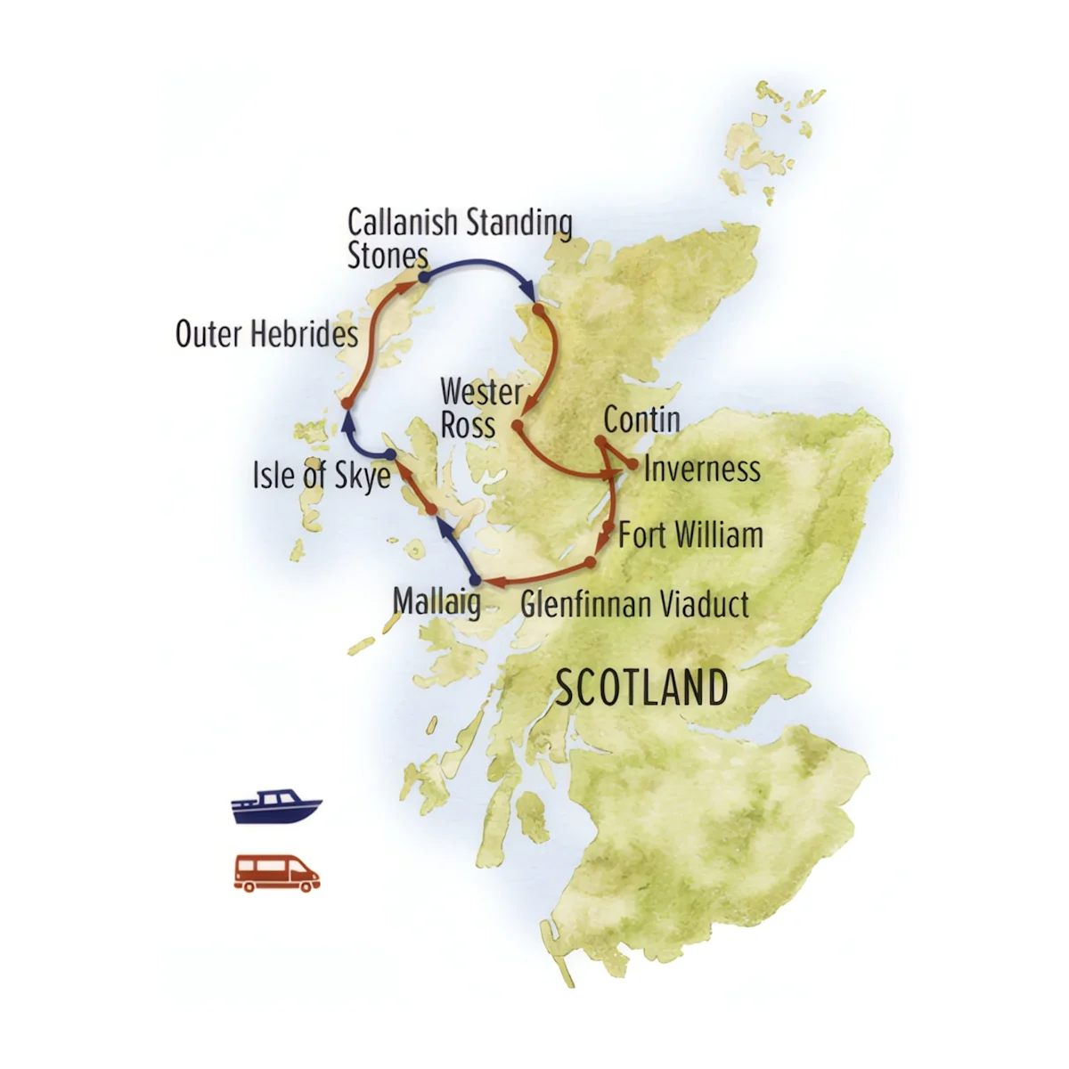 Trip map for Wild Scotland Photo Expedition