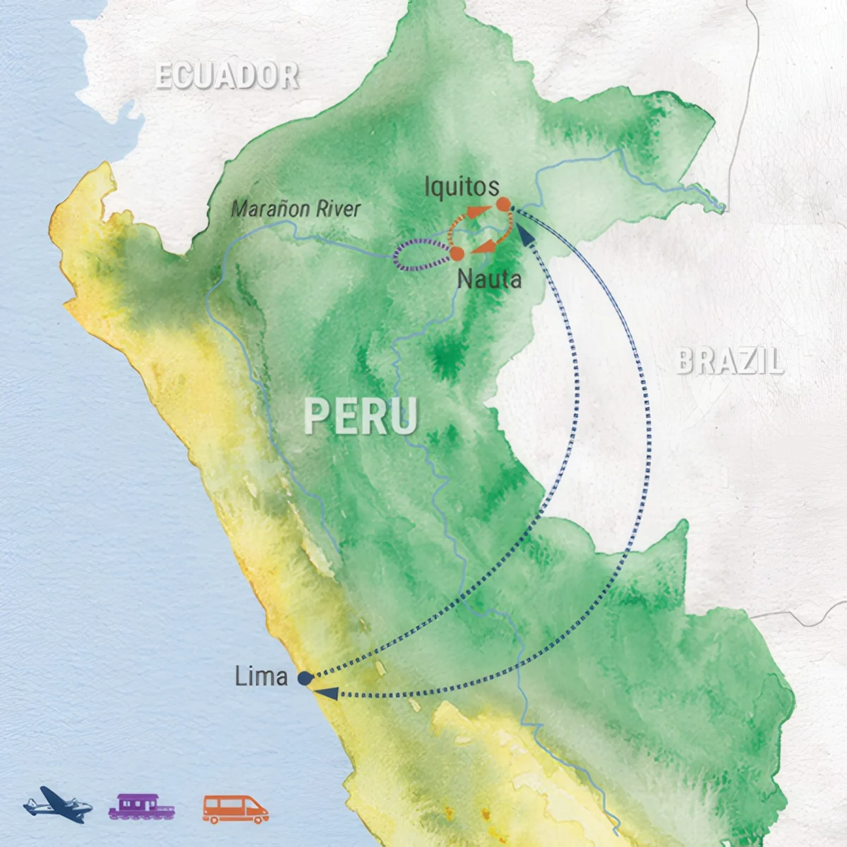 Trip map for Ultimate Amazon Research Adventure