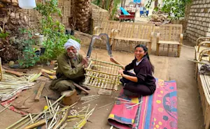 Palm-frond furniture making, Faris Village, Egypt.