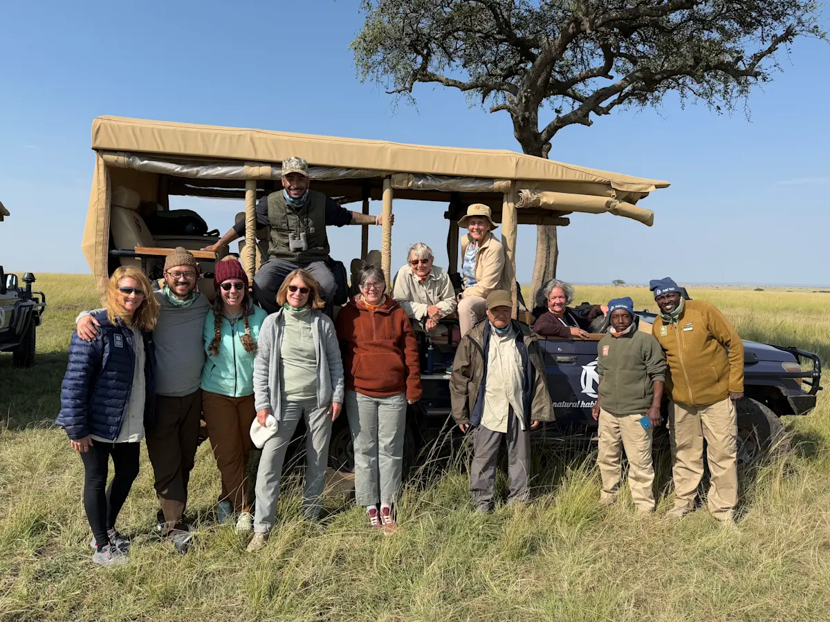 Our group soaking in the moment and enjoying a scenic breakfast together in Tanzania, Africa.