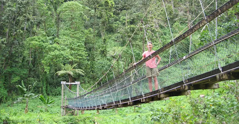 Hiking the Lavena Coastal walk on Taveuni, Fiji.
