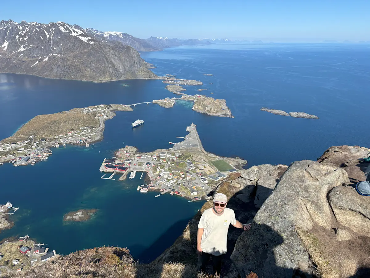 Overlooking Reine in Lofoten Islands, Norway.