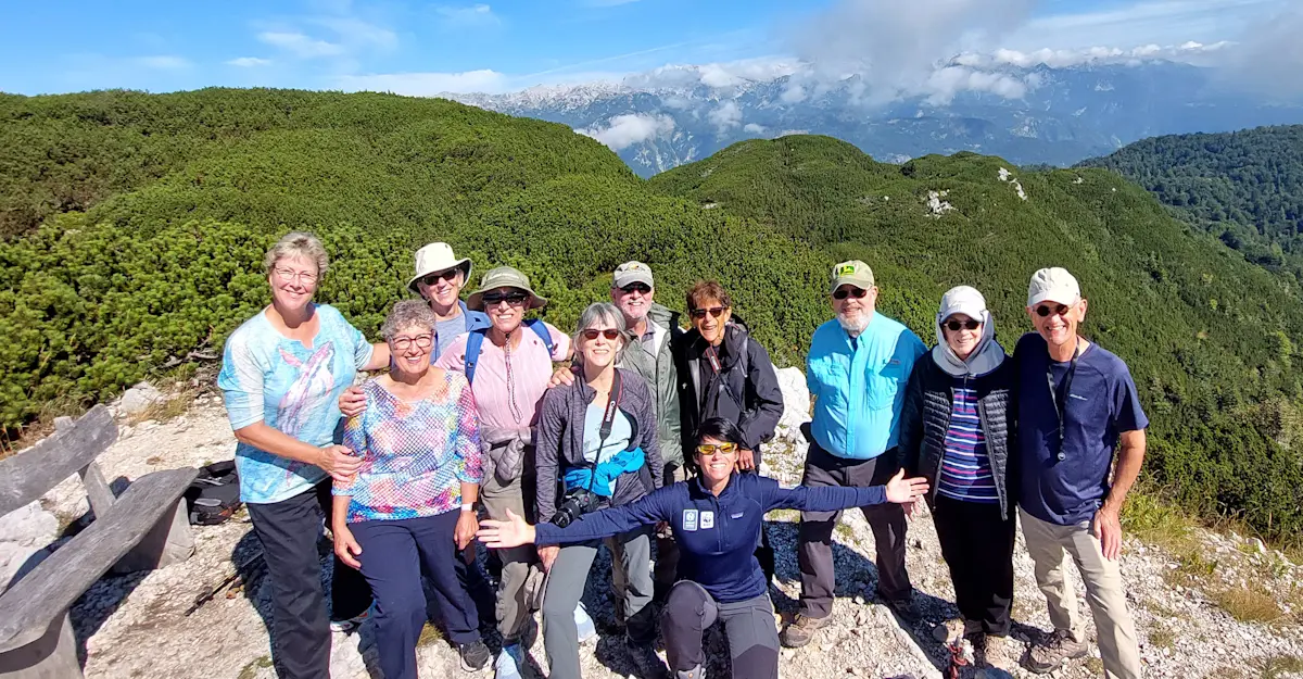 Nat Hab guests and Expedition Leader, Triglav National Park, Slovenia.