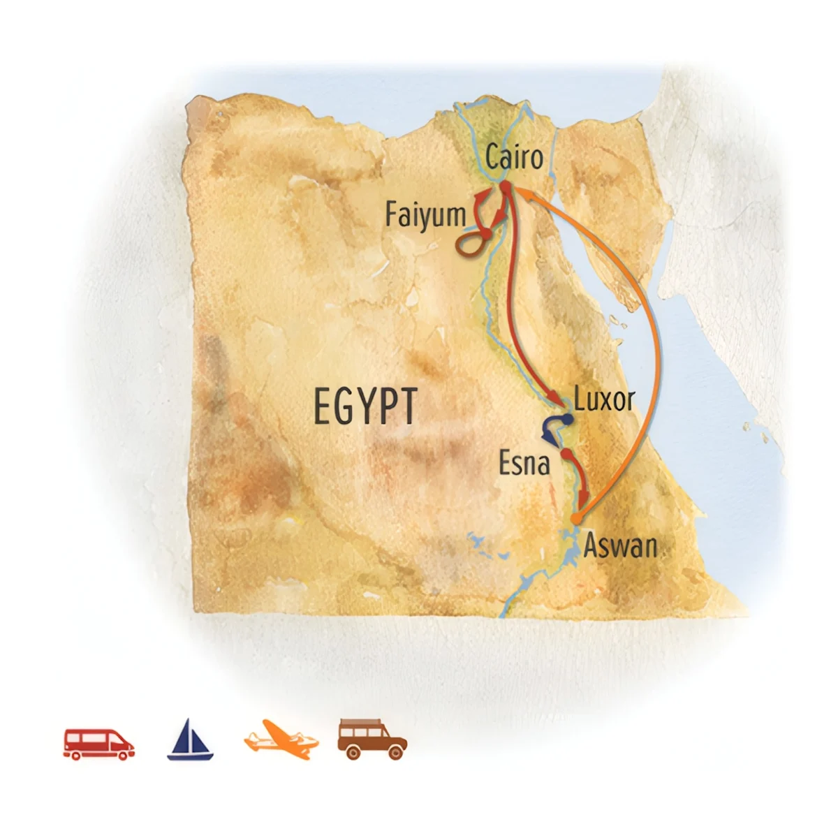 Trip map for The Essence of Egypt