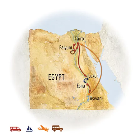 Trip map for The Essence of Egypt