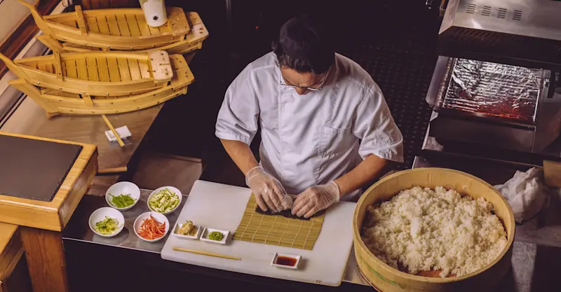 Sushi-making workshop, Tokyo, Japan.