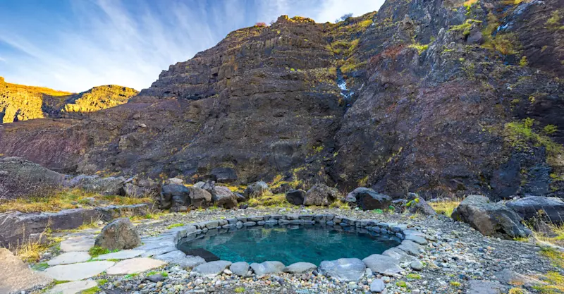 Husafell canyon baths, Iceland.