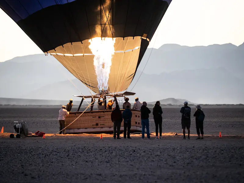 A balloon ride above the Sossusvlei Desert in Namibia.