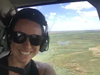 Flying over the Okavango Delta in Botswana.