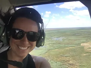 Flying over the Okavango Delta in Botswana.