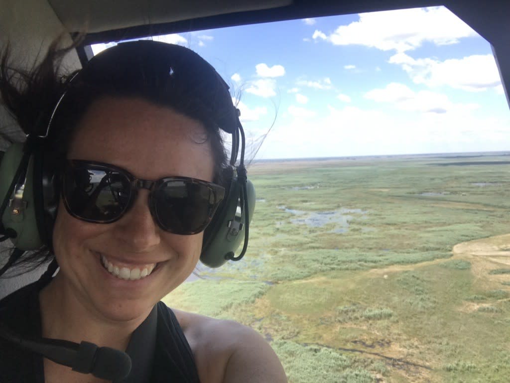 Flying over the Okavango Delta in Botswana.