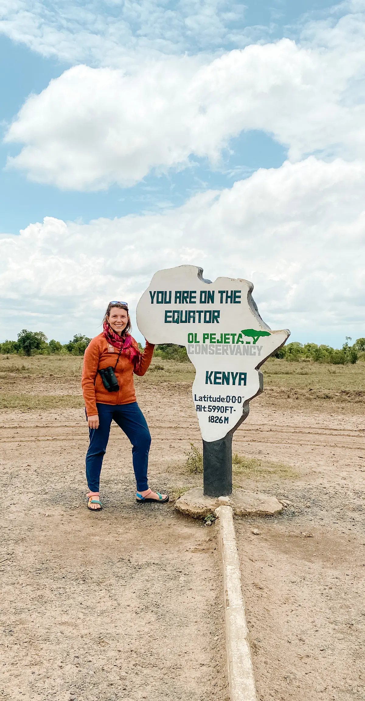 Standing on the equator in Ol Pejeta Conservancy, Kenya, 2022