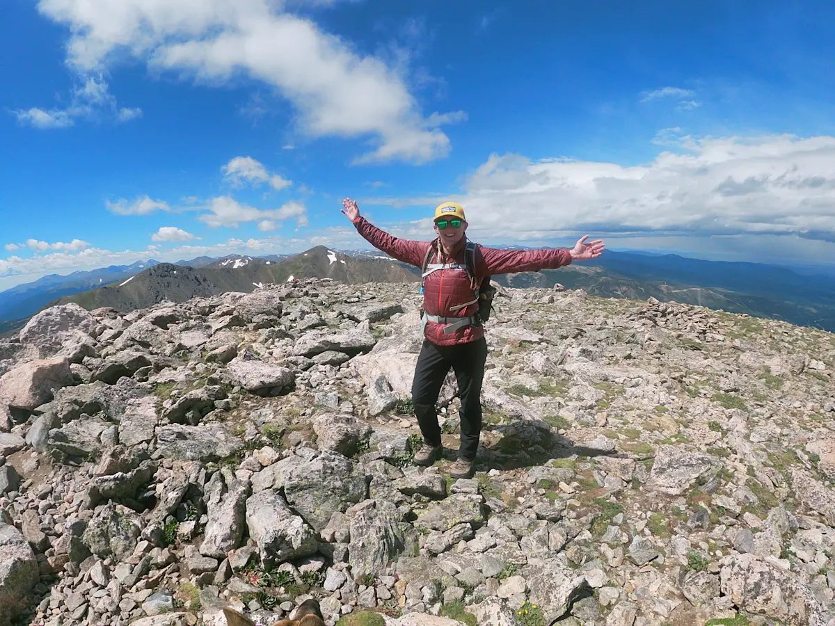 Hiking along James Peak in Colorado.