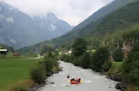 Rafting down the White Lütschine River in Grindelwald, Switzerland. 