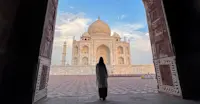 Standing in awe before a timeless symbol of love at the Taj Mahal in Agra, India.