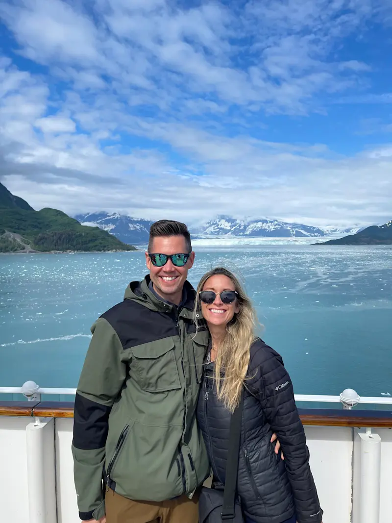 Hubbard Glacier with my husband in Alaska.