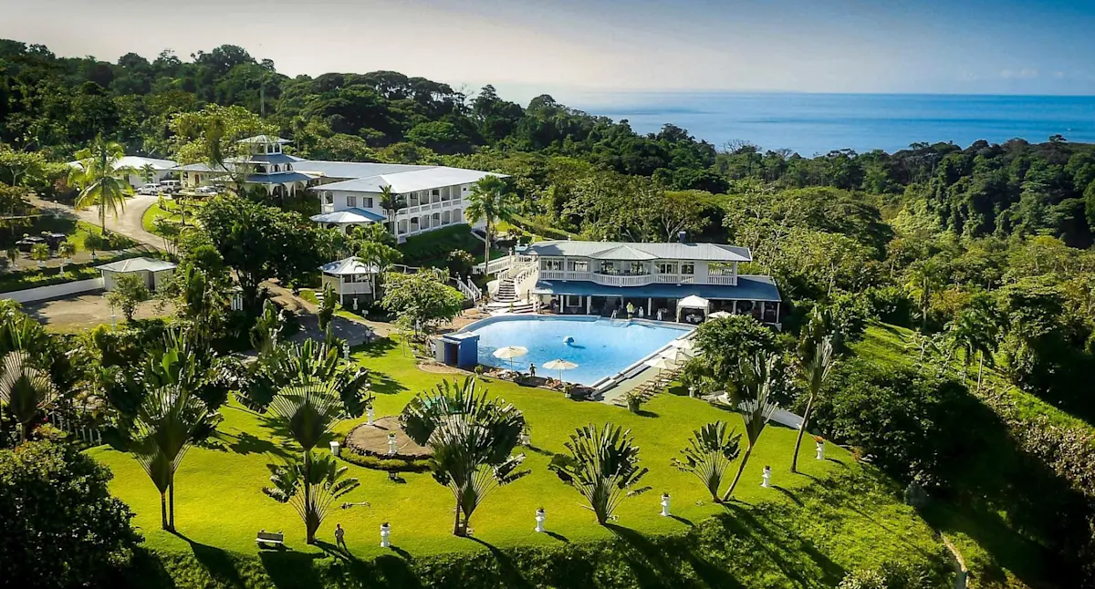 Aerial view of the hotel grounds