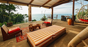Outdoor lounge with ocean view