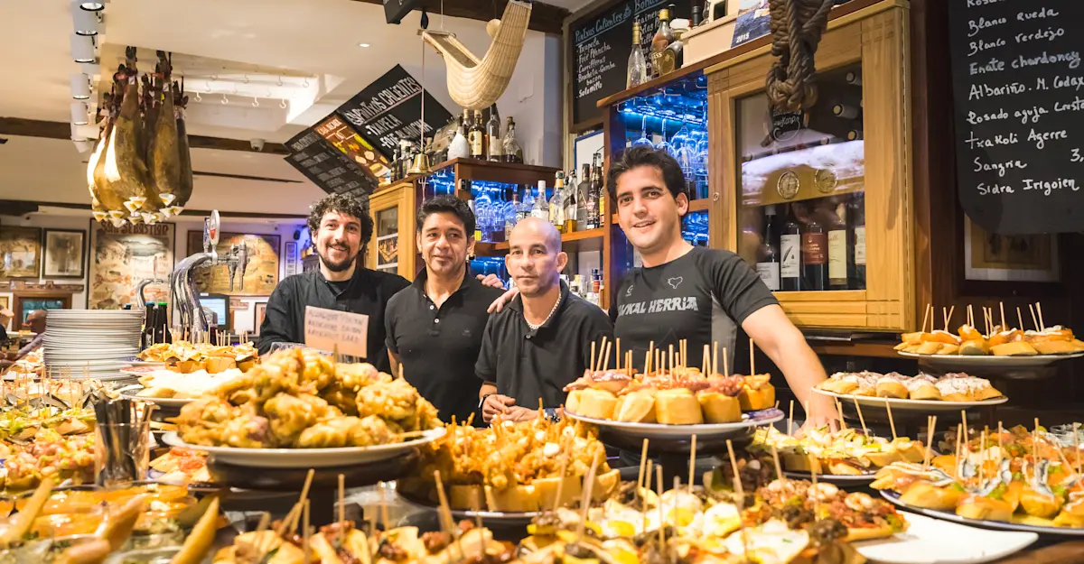 Spread of pintos in the old town of San Sebastián, Basque, Spain