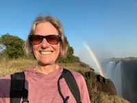 Rainbows and mists at Victoria Falls, Zimbabwe.