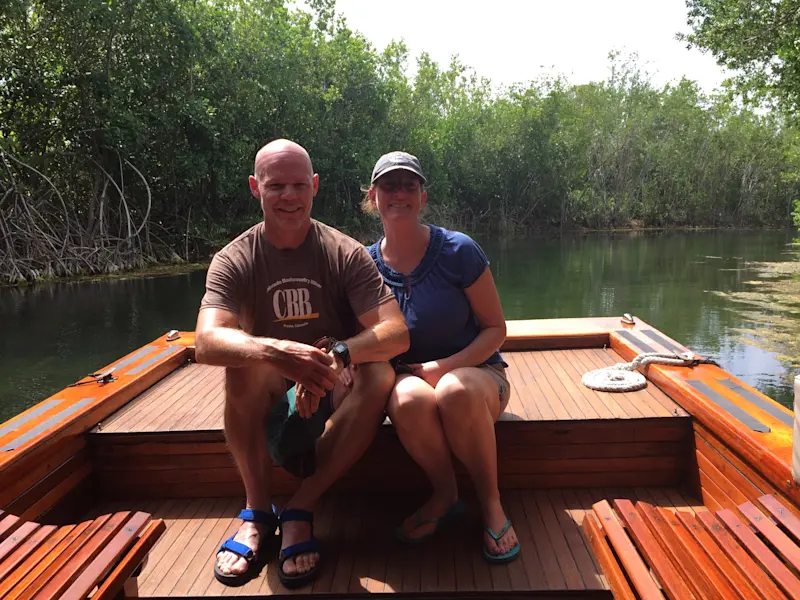 Out in the open river in Mexico. 