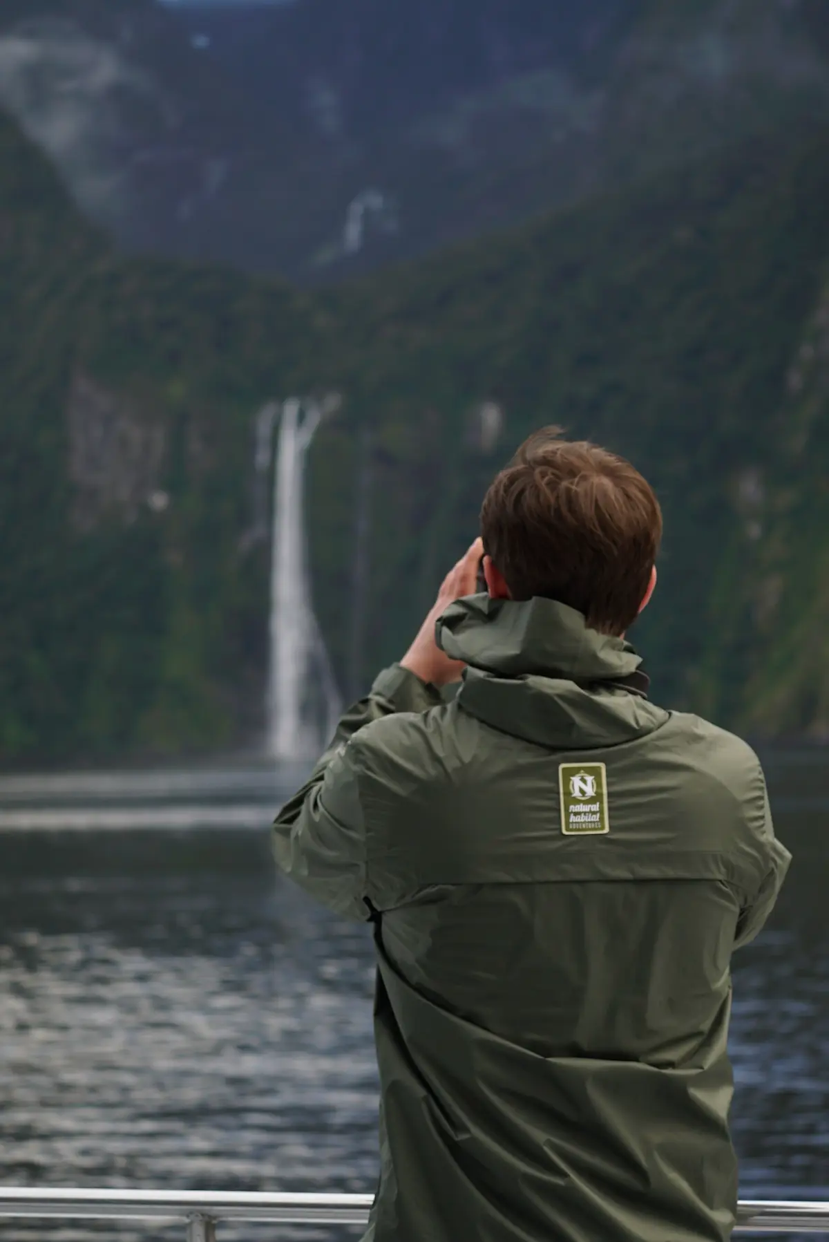 Nat Hab guest, Milford Sound, New Zealand.