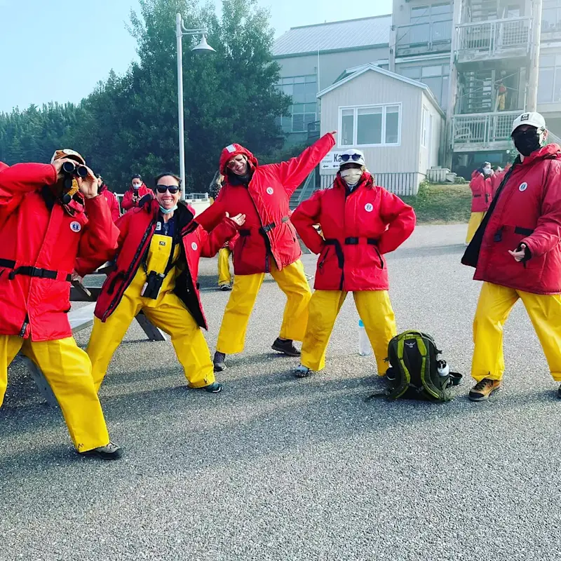 Having fun with the crew in Quebec. 