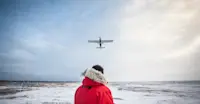 Private fly-in polar bear camp, Nunavut, Canada.