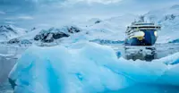 The National Geographic Resolution in Paradise Harbour, Antarctica