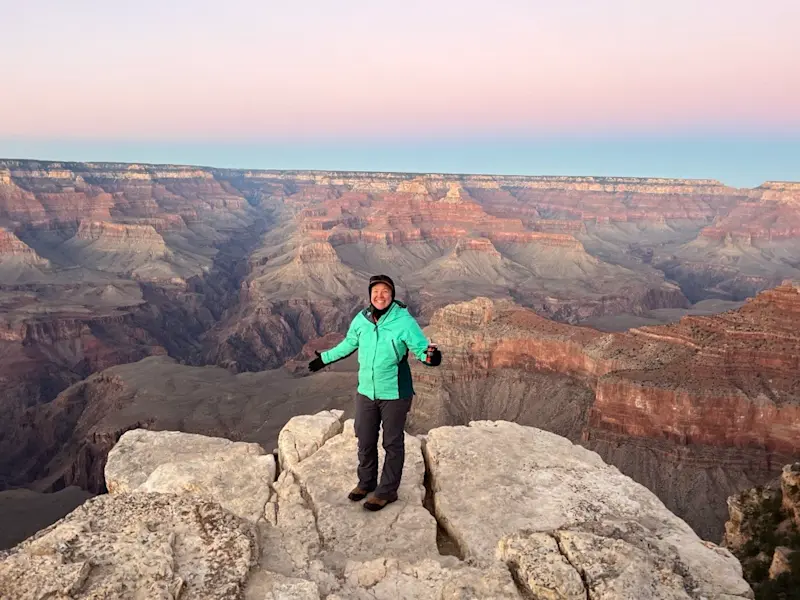 On the South Rim of the Grand Canyon in Arizona.