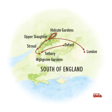 Trip map for The Cotswolds: Exploring England's Classic Countryside